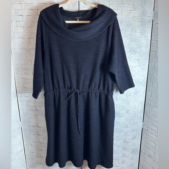 Lane Bryant cow Nick drawstring waste 3/4 sleeve dress minimalist plus size - Picture 1 of 12